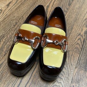Jeffrey Campbell Two-Tone Brown and Yellow Student 2 Loafers size 6.5